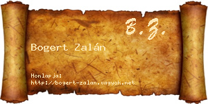 Bogert Zalán névjegykártya